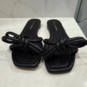 Loeffler Randall Black Knotted Thong Sandals